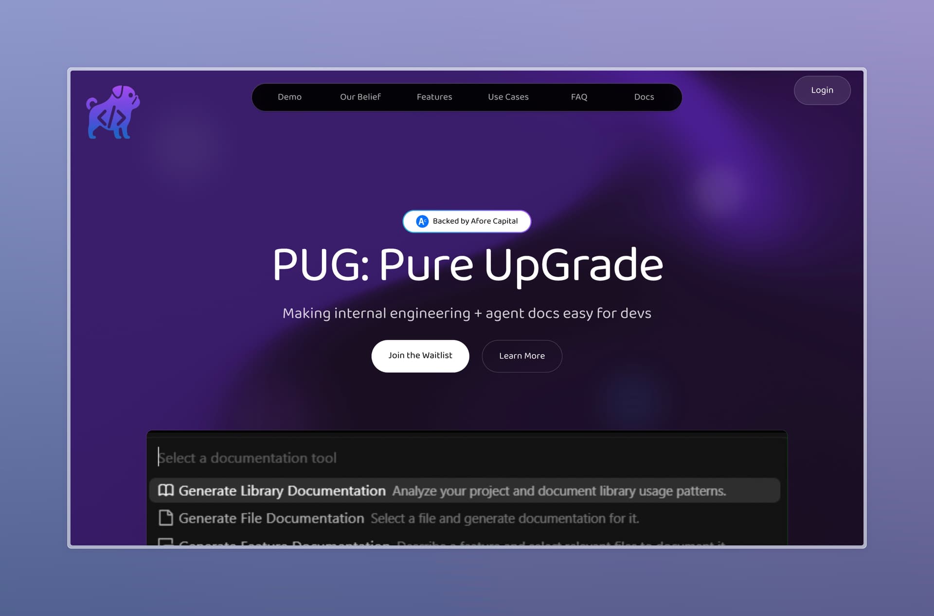Generate docs from code